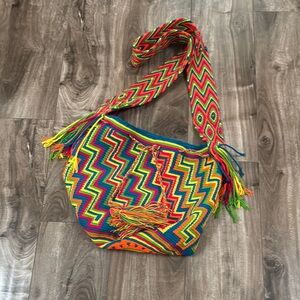 Colorful Woven Shoulder Bag